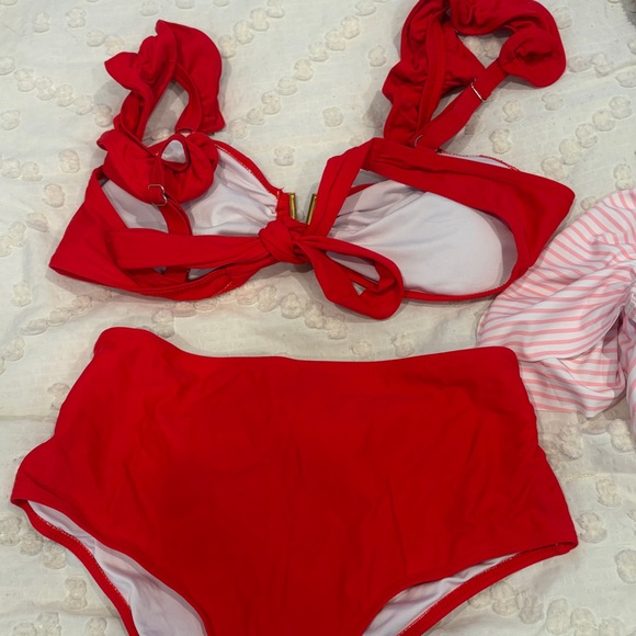Red Ruffled Bikini Set - Picture 3 of 3